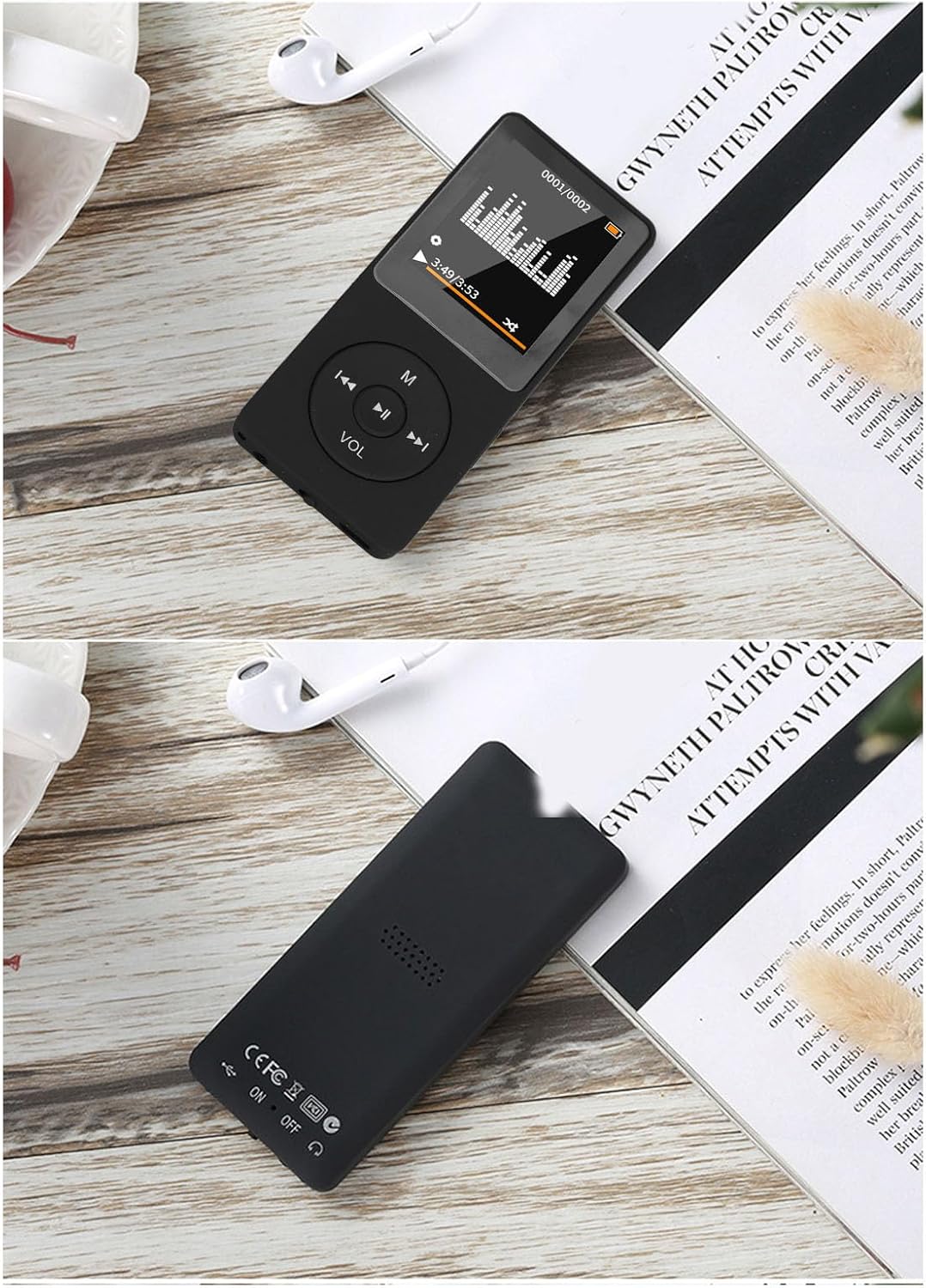 ASHATA MP3 MP4 MP3 1.8in 128x160 Player Player, Music Player with Screen, BT Small Portable Lossless Sound Music