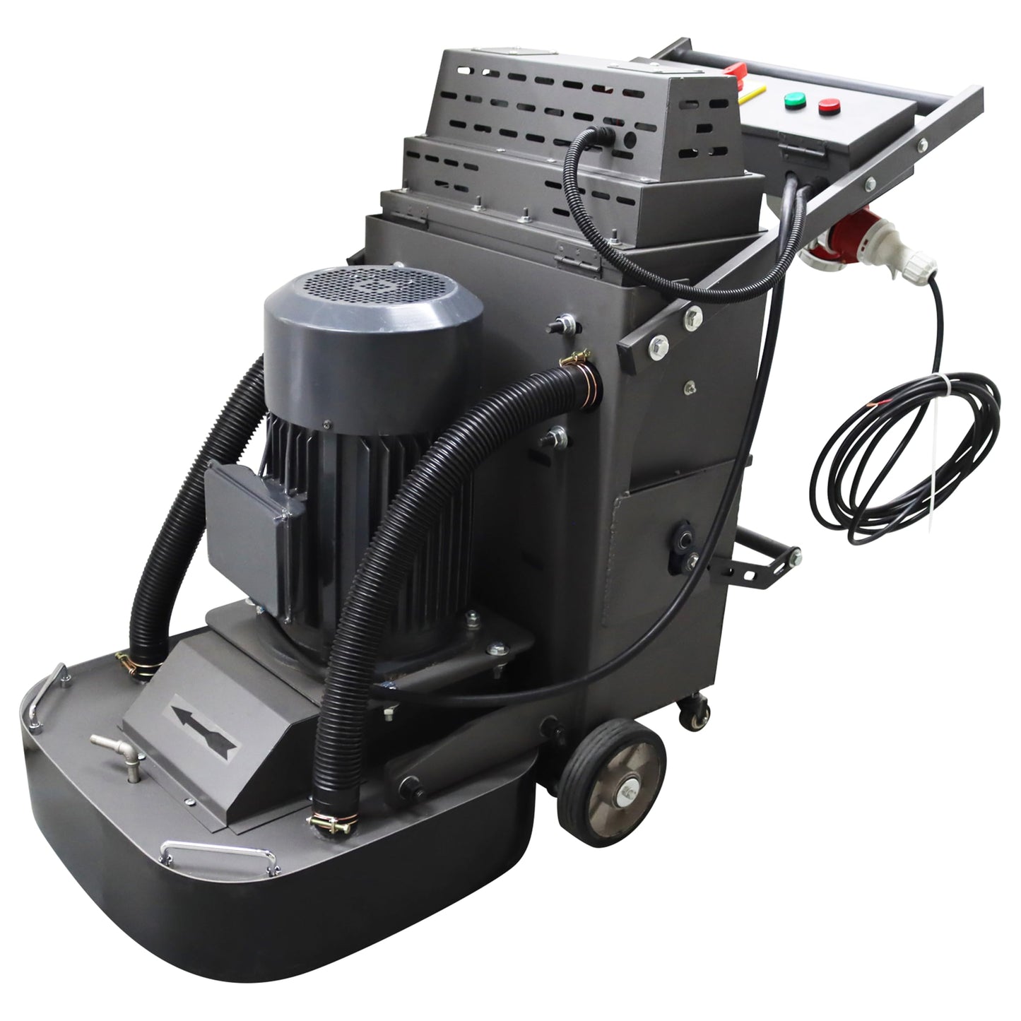 LGXEnzhuo Electric Floor Grinder Wet Dry Concrete Polisher 9 Head Hand-Push Grinding Machine for Cement Surfaces Refurbishing 40L Vacuum Dust Collector 220V 7.5kw Two Fans