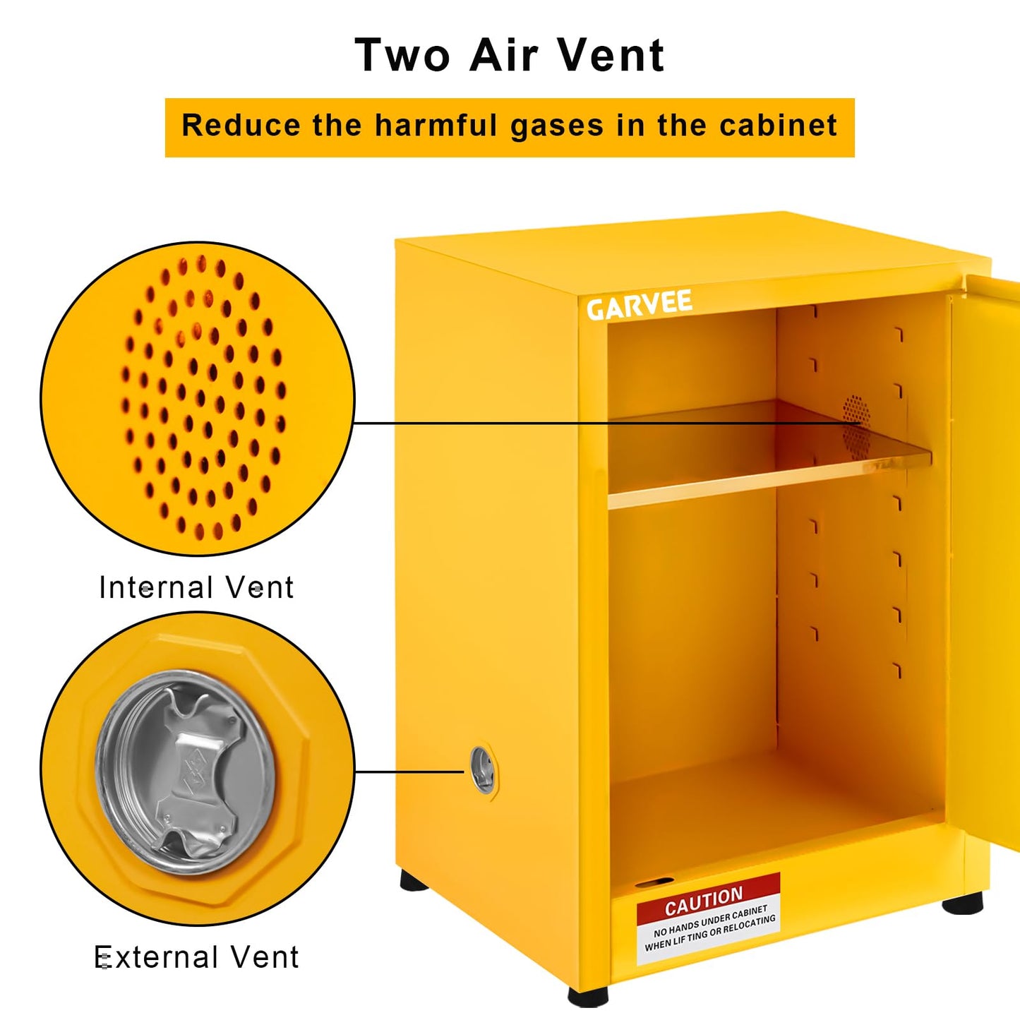 Garvee 17 in x 17 in x 18 in Flammable Cabinet, Hazardous Storage Cabinet Adjustable Shelf Flammable Storage Cabinet