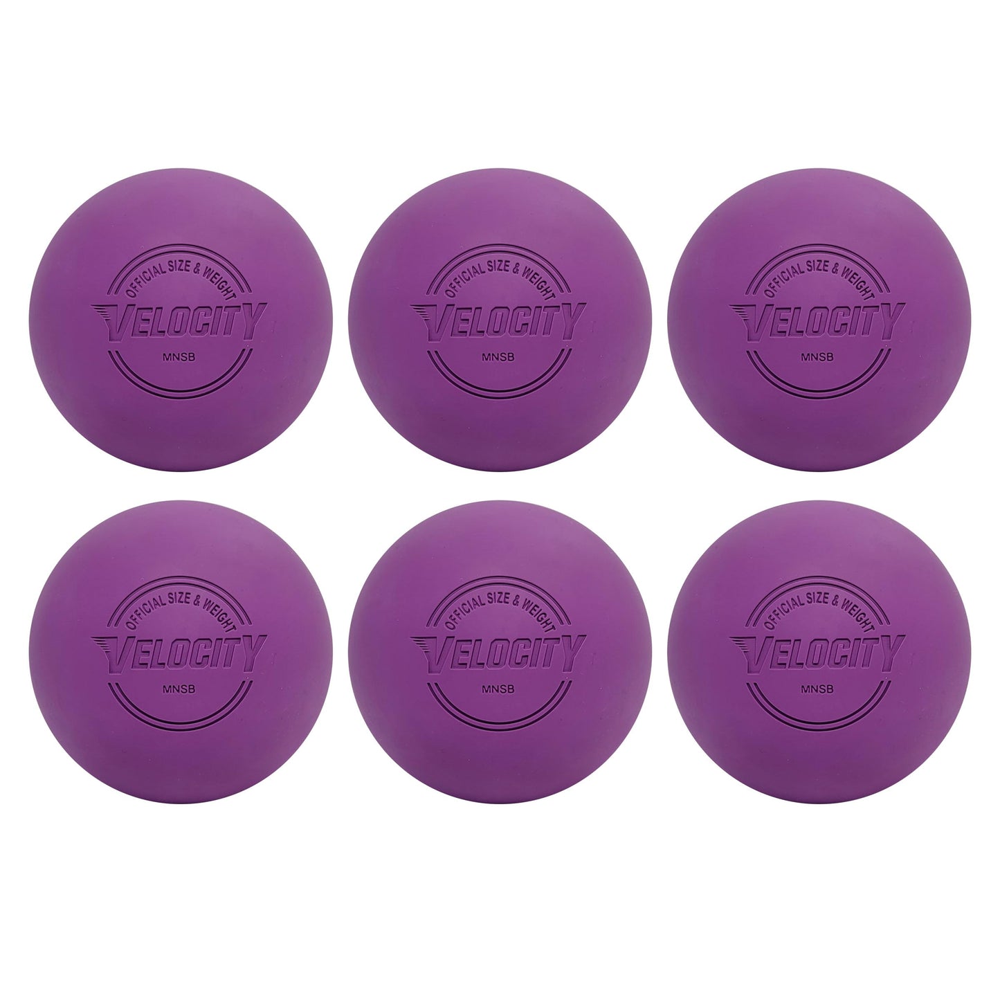 Velocity Practice Lacrosse Balls - 1, 2, 3, 6, 12, 18, 24, 36, 60 and 120 Packs - Official Size and Weight - Purple