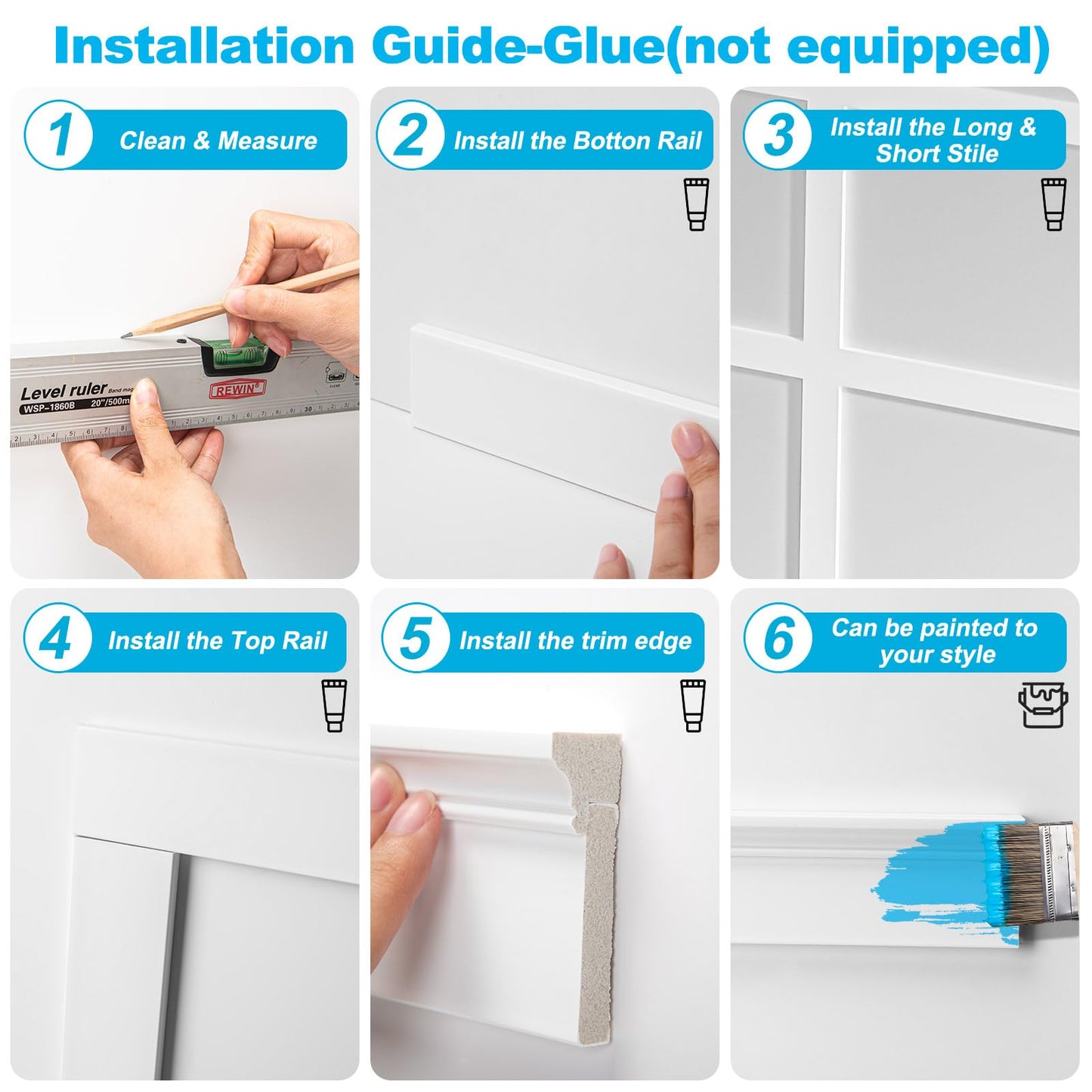 Art3d Precut Board and Batten Wainscoting Panel Kit Covers 10Ft. - Paintable Molding Trim Slat with Edge Strip, Ready to Assemble Accent Wall Decor for Living Room Dining Room Hallway, White