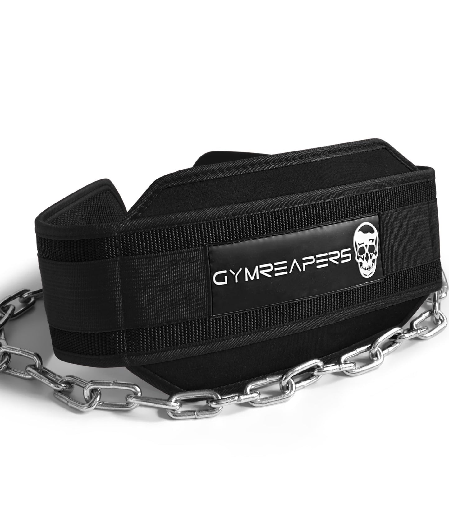 Gymreapers Dip Belt With Chain For Weightlifting, Pull Ups, Dips - Heavy Duty Steel Chain For Added Weight Training (Black)