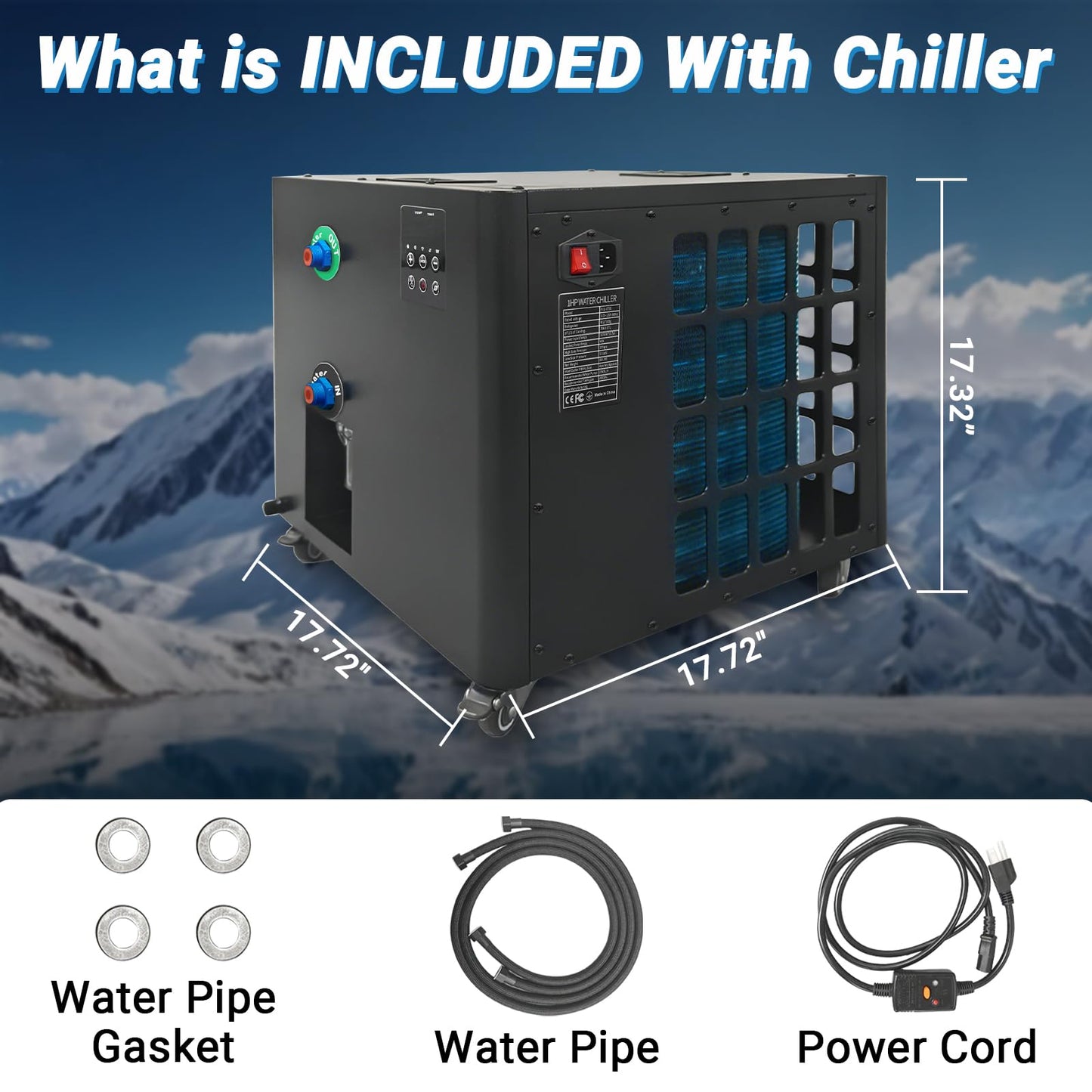 Ice Bath Water Chiller for Cold Plunge Tubs, 1HP Upgraded Cold Plunge Chiller & Hot Water Heater - 37.4° to 107.6°F- 110V Cooling Chiller Ideal for Ice Bath Cold Therapy Recovery