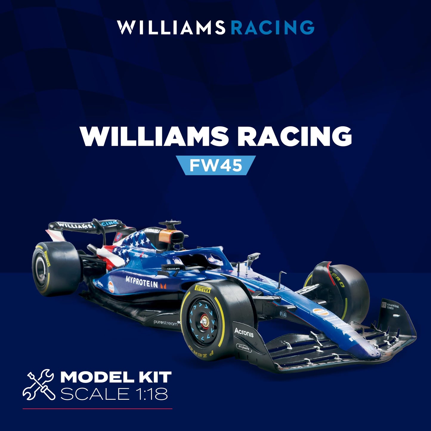 LUPPA Formula 1 FW45 Model kit - 1:18 Scale Racing F1 FW45 Model Inspired by Alexander Albon & Logan Sargeant l Building kit, Collectible diecast, 140 Pieces