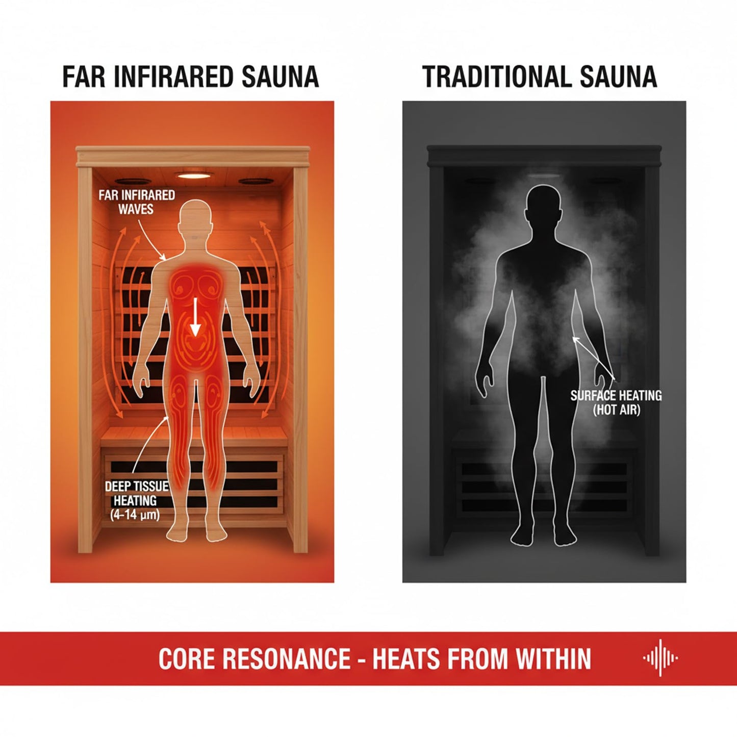 Homsido Red Light Therapy Infrared Sauna, 1300W 110V Indoor Wood Dry Sauna with Carbon Crystal Heaters, Red Light Therapy Lamp,Home Use for Post-Workout Recovery, Spa Relaxation, for Women Men