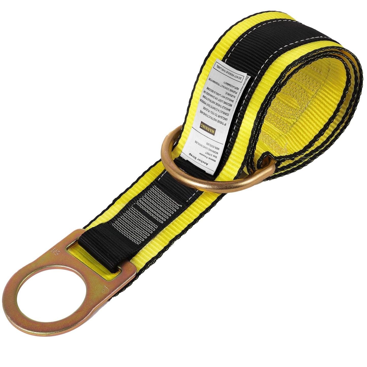 TRSMIMA Safety Strap Fall Protection - 6ft Cross Arm Strap Anchor Strap Anchorage Webbing with Double D Ring for Heavy Duty for Safety Harness