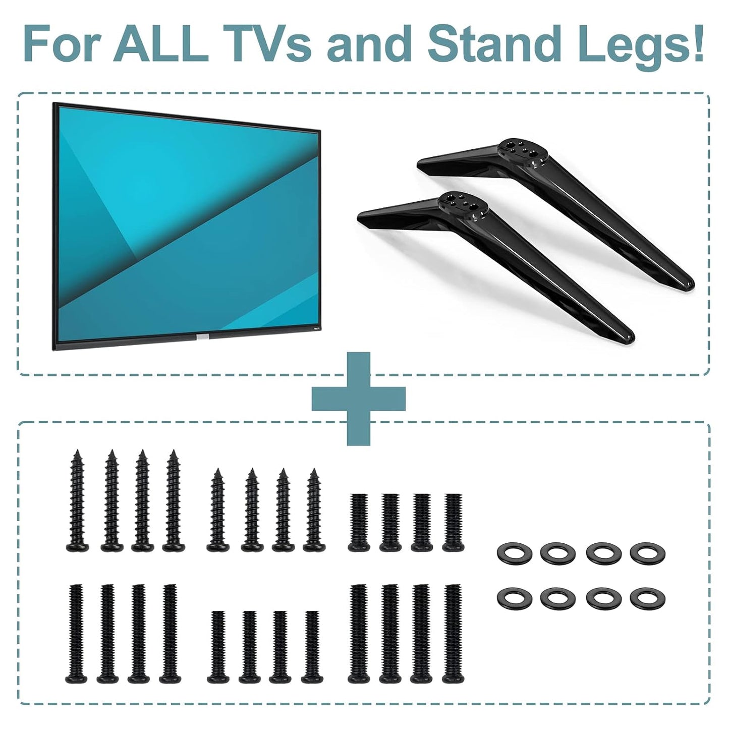 Maozhren 24" 40" 48" 50" 55" 58" 60" 65" RC439 100012585 100005396 100024699 100021261 TV Stand Screws and Washers