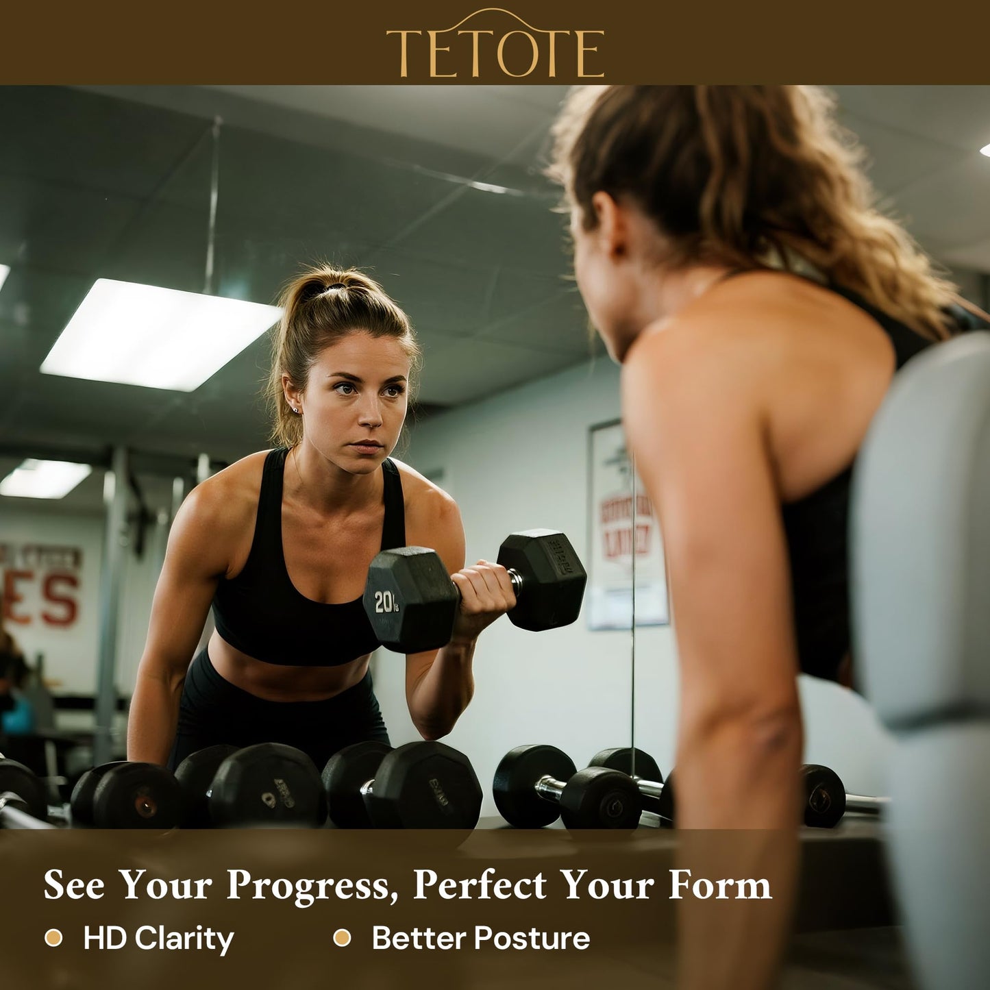 TETOTE Gym Mirrors for Home Gym Wall Large 65" x 22" - 2PCS Workout Exercise Fitness Mirror, Tempered Glass Frameless Full Length Mirror for Garage, Dance Studio, Yoga, Bedroom, Living Room