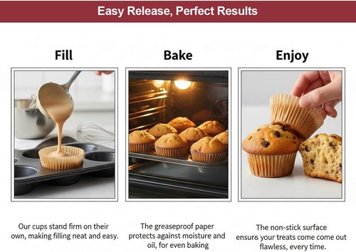 Eoonfirst Mini Cupcake Liners - Food Grade Greaseproof Paper Baking Cups | Non-Stick, 400 Pcs