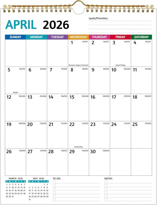 2026-2027 Wall Calendar | Large Blocks, Thick Paper, Holidays & Notes - 11.5 x 14.5 In