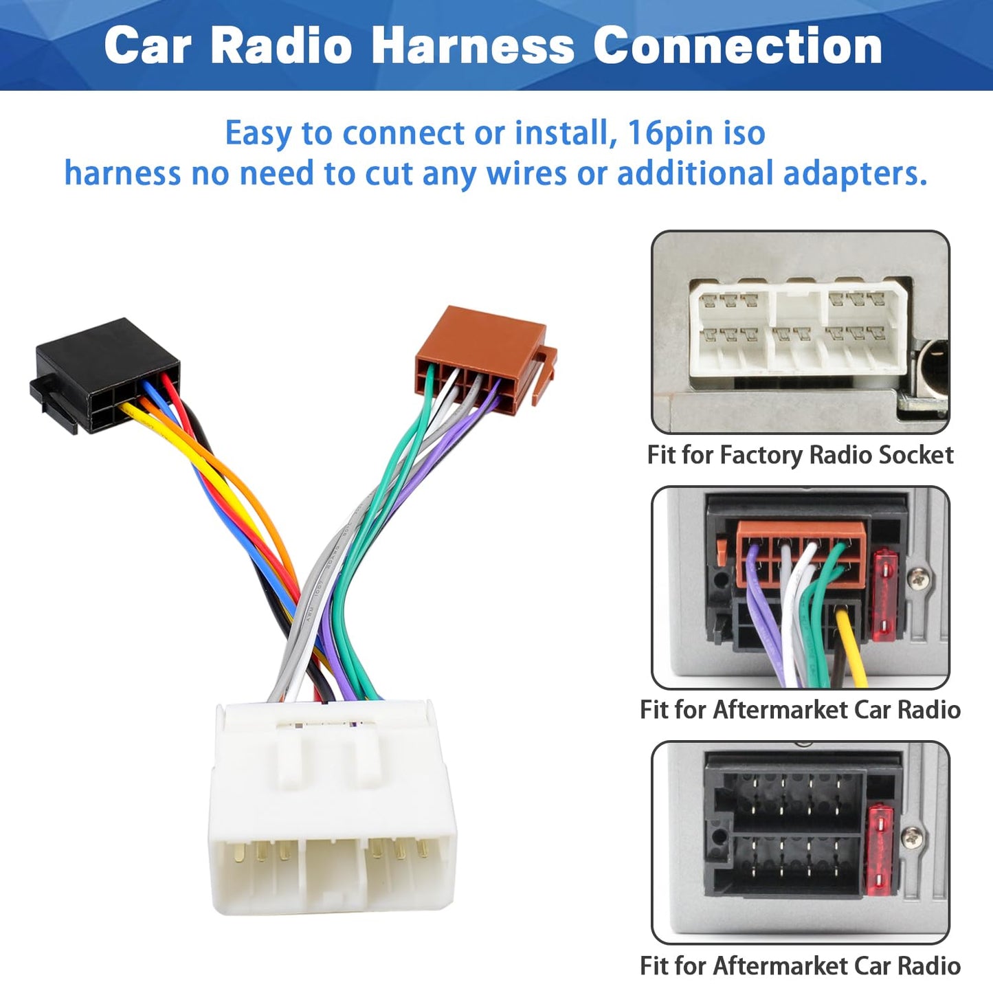14Pin 16Pin Radio Wiring Harness Replacement for Subaru Forester Outback Impreza WRX Legacy Car Stereo Wire Connector