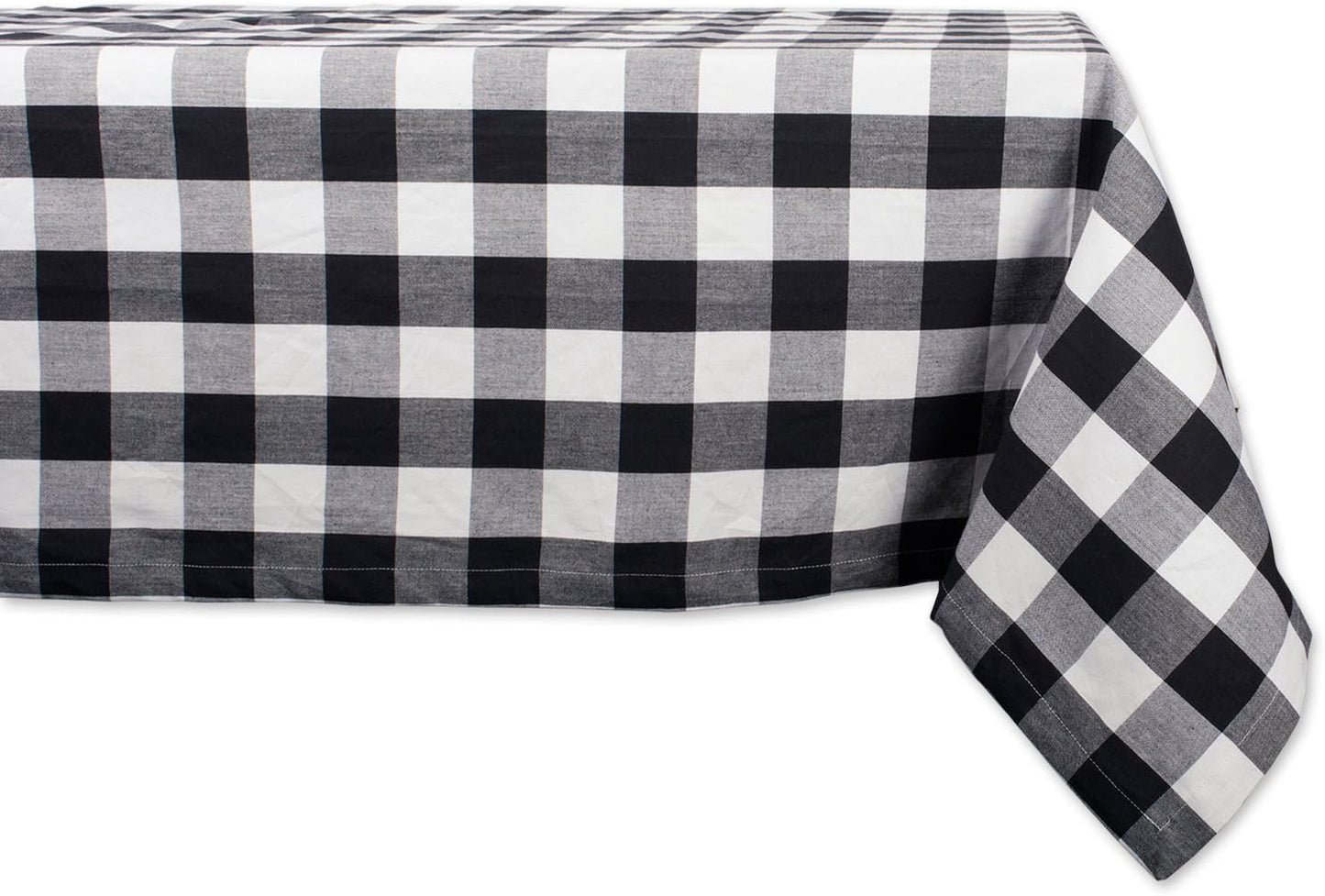 DII Buffalo Check Collection, Classic Farmhouse Tablecloth, Tablecloth, 60x84, Black & White