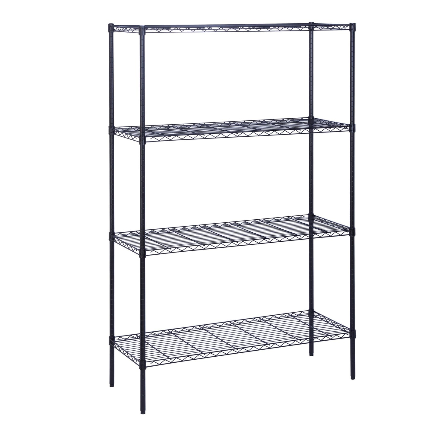 Honey-Can-Do 4-Tier Heavy Duty Extra-Wide Adjustable Shelving Unit, 350-lb Per Shelf Metal Storage Rack, Wire Shelf for Garage Workshop Basement, Black, 48 x 18 x 72 in