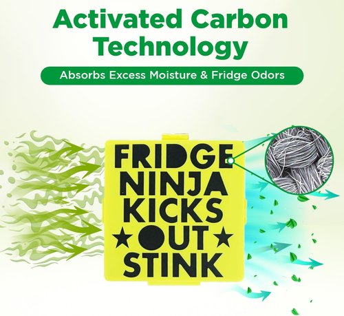 Fridge Ninja Compact Fridge Deodorizer - 2 Pack Activated Carbon for Superior Odor Control