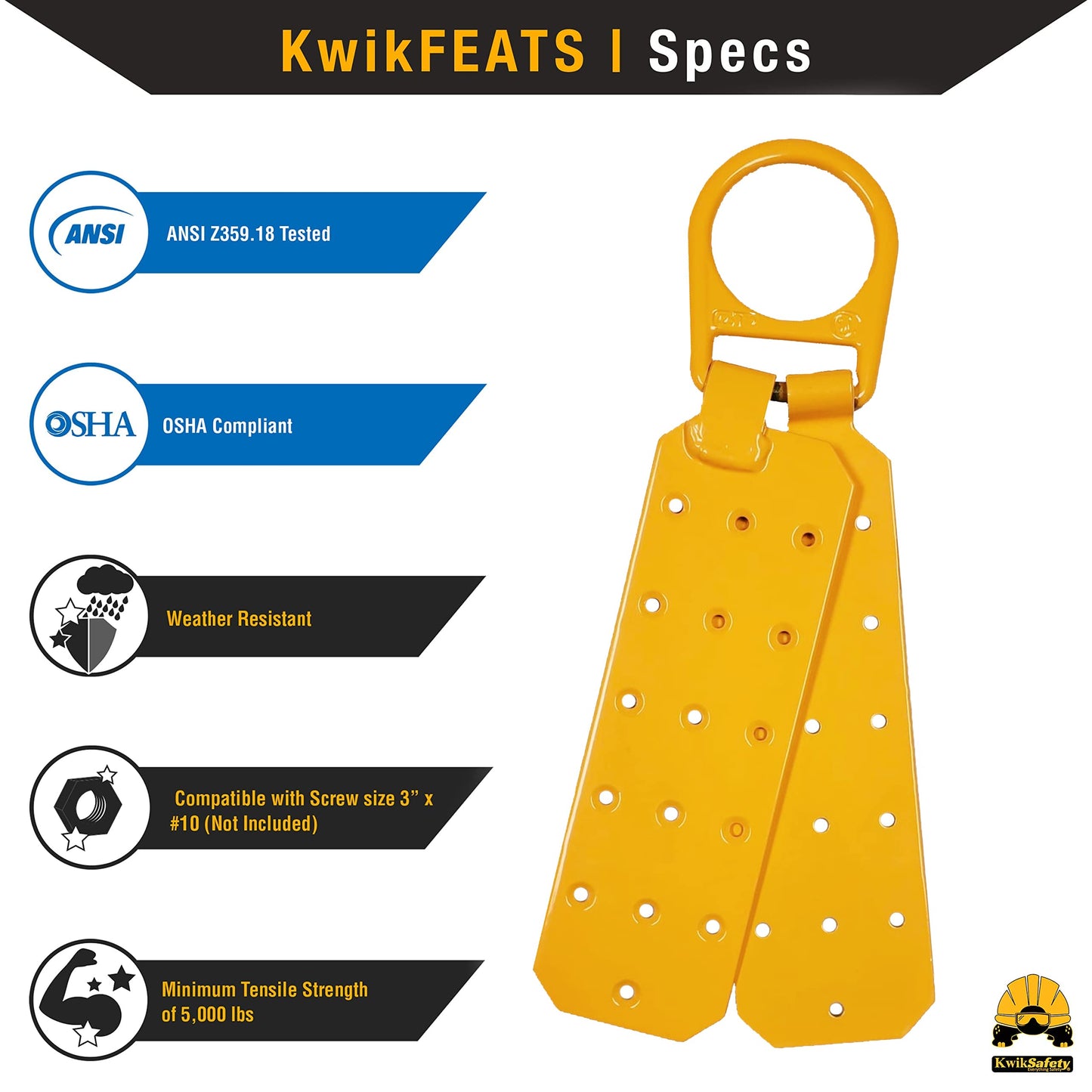 KwikSafety - Charlotte, NC - GATOR [COMBO] Temporary Reusable Roof Anchor + 50’ Vertical Lifeline Rope Assembly ANSI Tested OSHA Compliant PPE Fall Protection System D Ring Fall Arrest Equipment