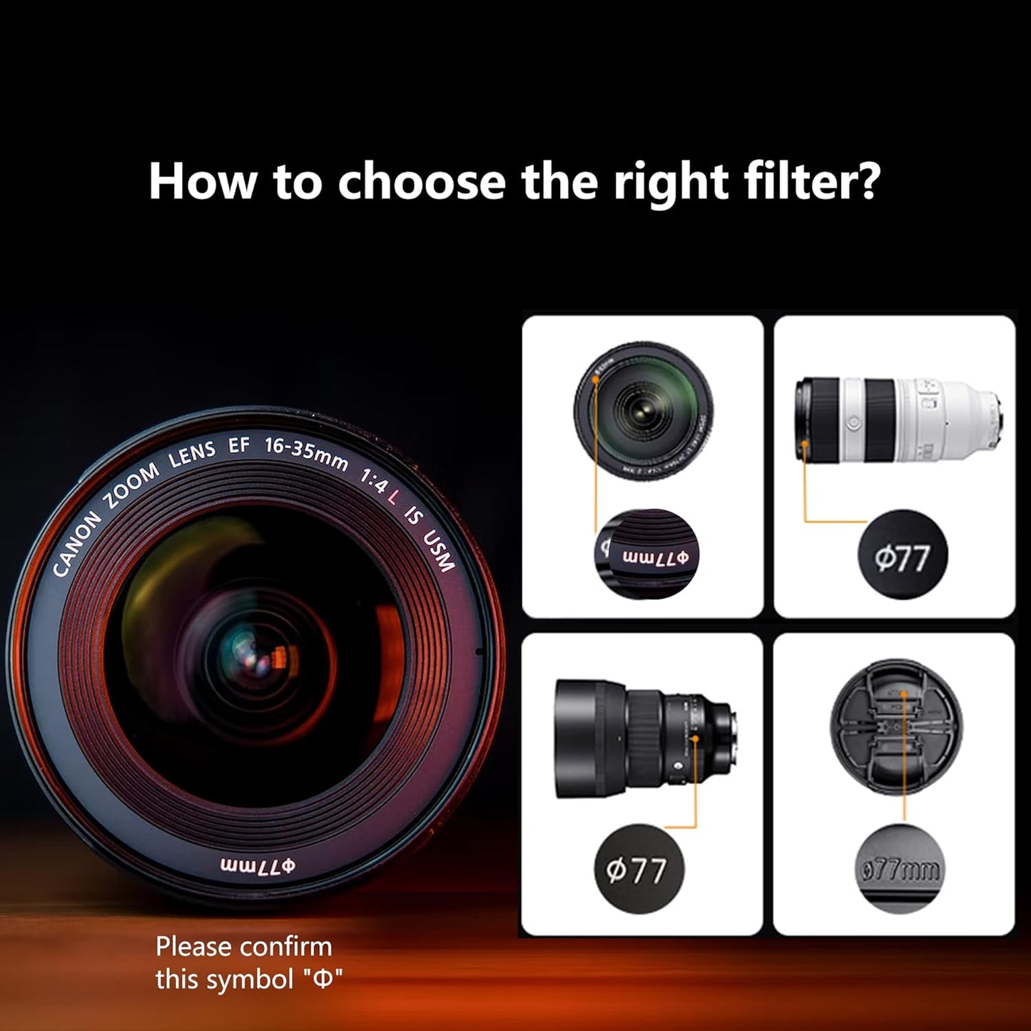 SAKUINER 82mm PUYI Split Diopter Filter Creative Half Transparent Blur Effect for Portrait & Landscape Photography