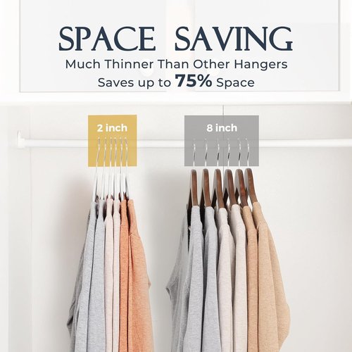 HOUSE DAY White Velvet Hangers - Non-Slip Heavy Duty Felt Hangers | 40 Pack for Space-Saving Closet Organization