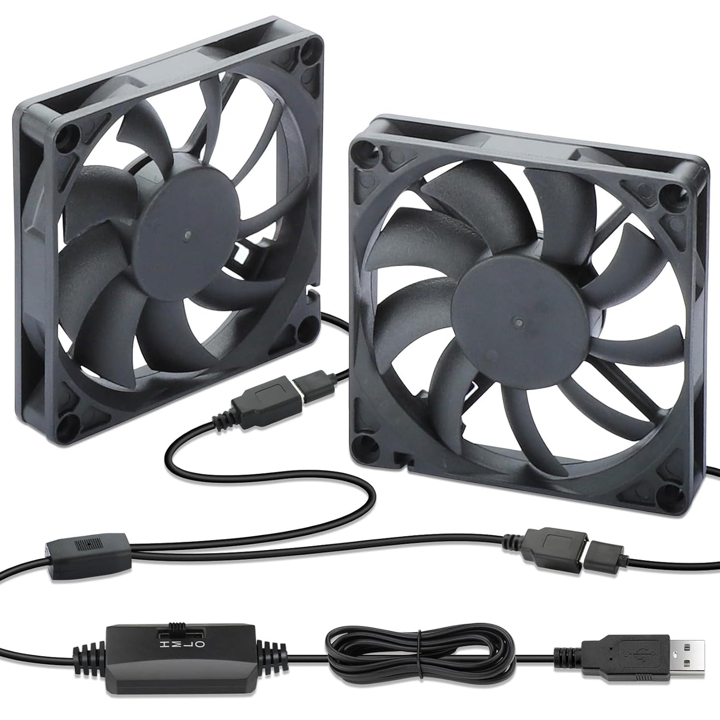2PCS 80mm 15mm 2 1 PS4 PS5 Wathai x Small USB Fan, USB Cooling Fan in for AV Receiver Flat Panel Xbox DVR Router TV Box
