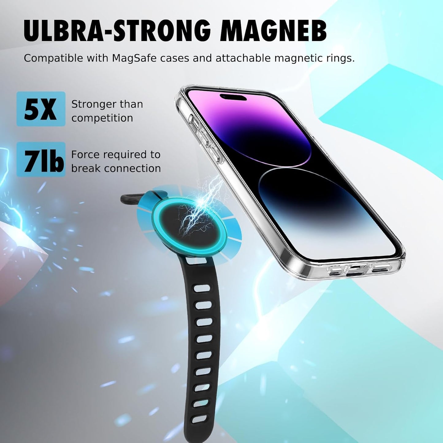 Aerbeis 17 16 15 14 13 12 Stroller Phone Holder for Magsafe iPhone Steering Wheel Phone Mount for Peloton, GYM