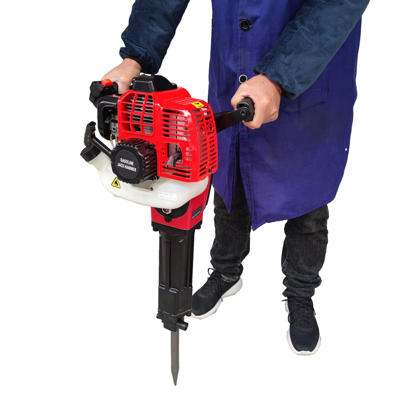 52cc Gas Jack Hammer, 2 Stroke Gasoline Powered Demolition Jack Hammer Petrol Concrete Breaker Punch Impact Drill with Point and Flat Chisel for Construction Metalworking Projects