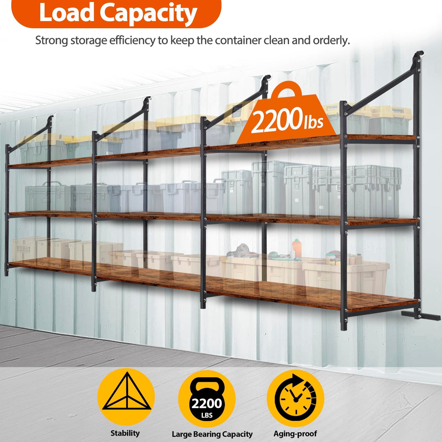 Talustool Shipping Container Shelving Storage Bracket 4Pcs Heavy Duty Cargo Shipping Container Shelf Shelving Brackets Universal