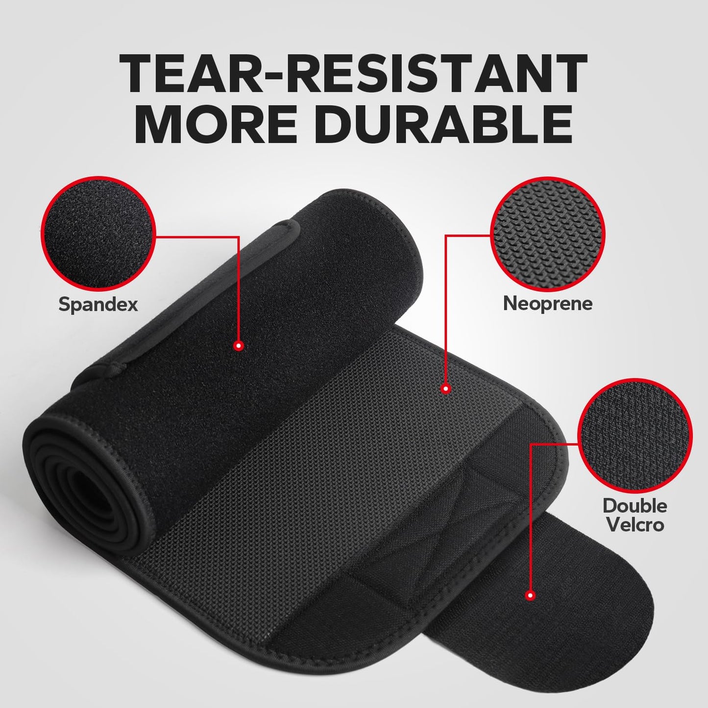 BraceBull Waist Trimmer for Women and Men, Strong Core Waist Trainers for Women Belly Fat, Adjustable Sweat Band for Stomach Weight Loss for High-Intensity Training & Workouts Black