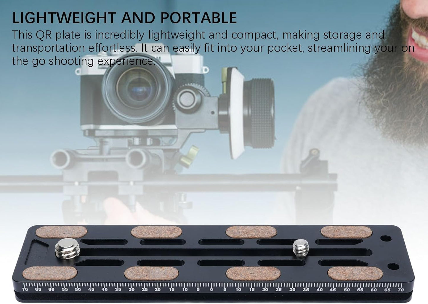 Akozon 1/4in 3/8in Camera Plate Aluminum Alloy Baseplate Screw for DSLR Mirrorless Action Compact Tripod Mount
