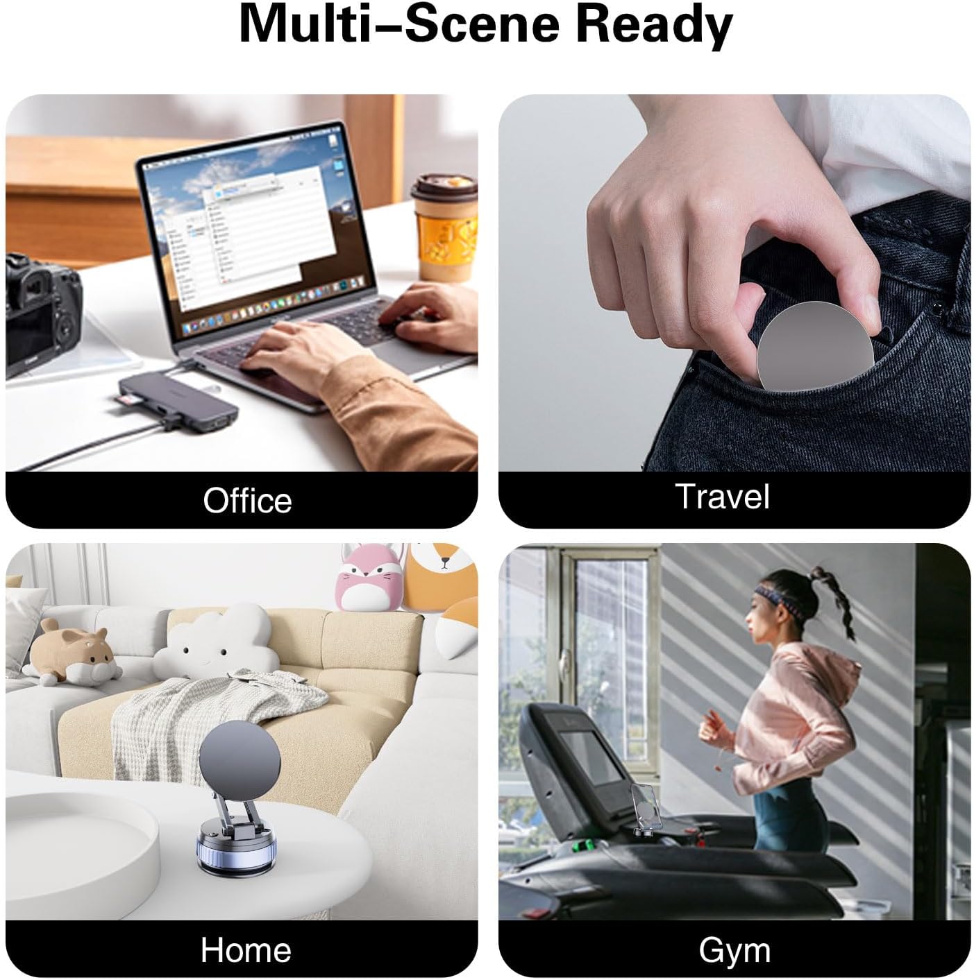 BJSYLTEK 16/15 S24 360 Magnetic Car Phone Mount for iPhone Pro Max/Samsung - Ultra-Strong Vacuum Suction, No Residue