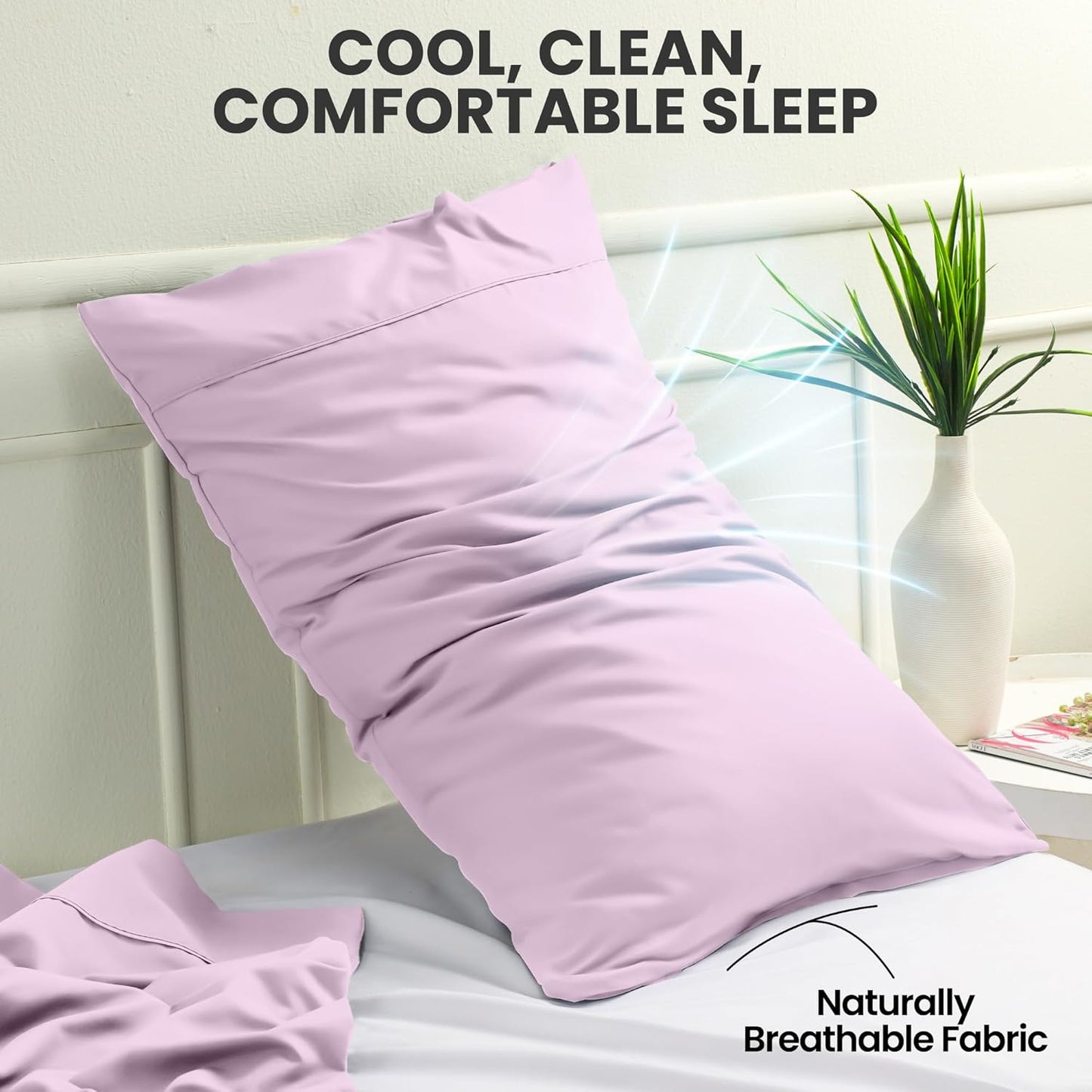 Utopia Bedding Queen Pillow Cases - Soft Brushed Microfiber - 2 Pack, Lavender, 20 x 30 Inches