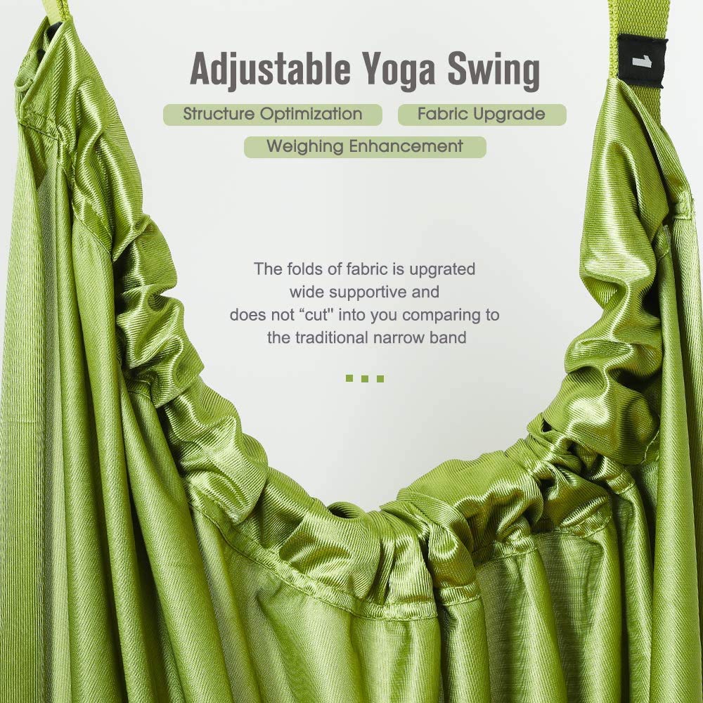 Yoga Stretching Strap, Adjustable Height Leg Stretcher Waist Back Stretch Band Aerial Yoga, Anti-gravity Inversion Exercises Door Flexibility Tensile Trainer for Rehab Pilates Dance Splits (Black)