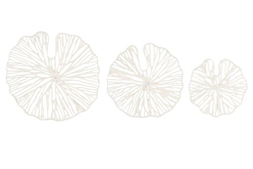 Creative Co-Op Handmade White Coral Shaped Paper & Metal Wall Décor (Set of 3 Sizes)