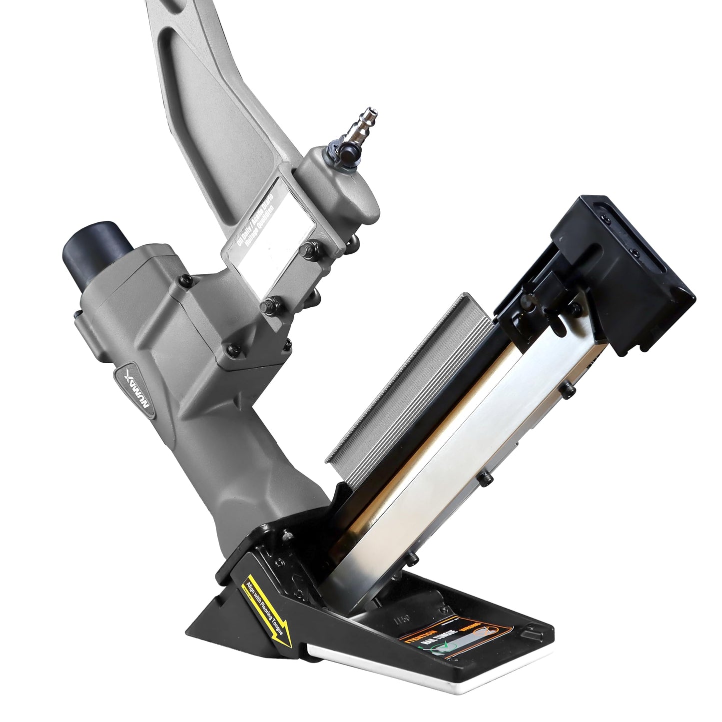 NuMax SFL618 Pneumatic 3-in-1 15.5-Gauge and 16-Gauge 2" Flooring Nailer / Stapler with Flooring Mallet and Interchangeable Base Plates