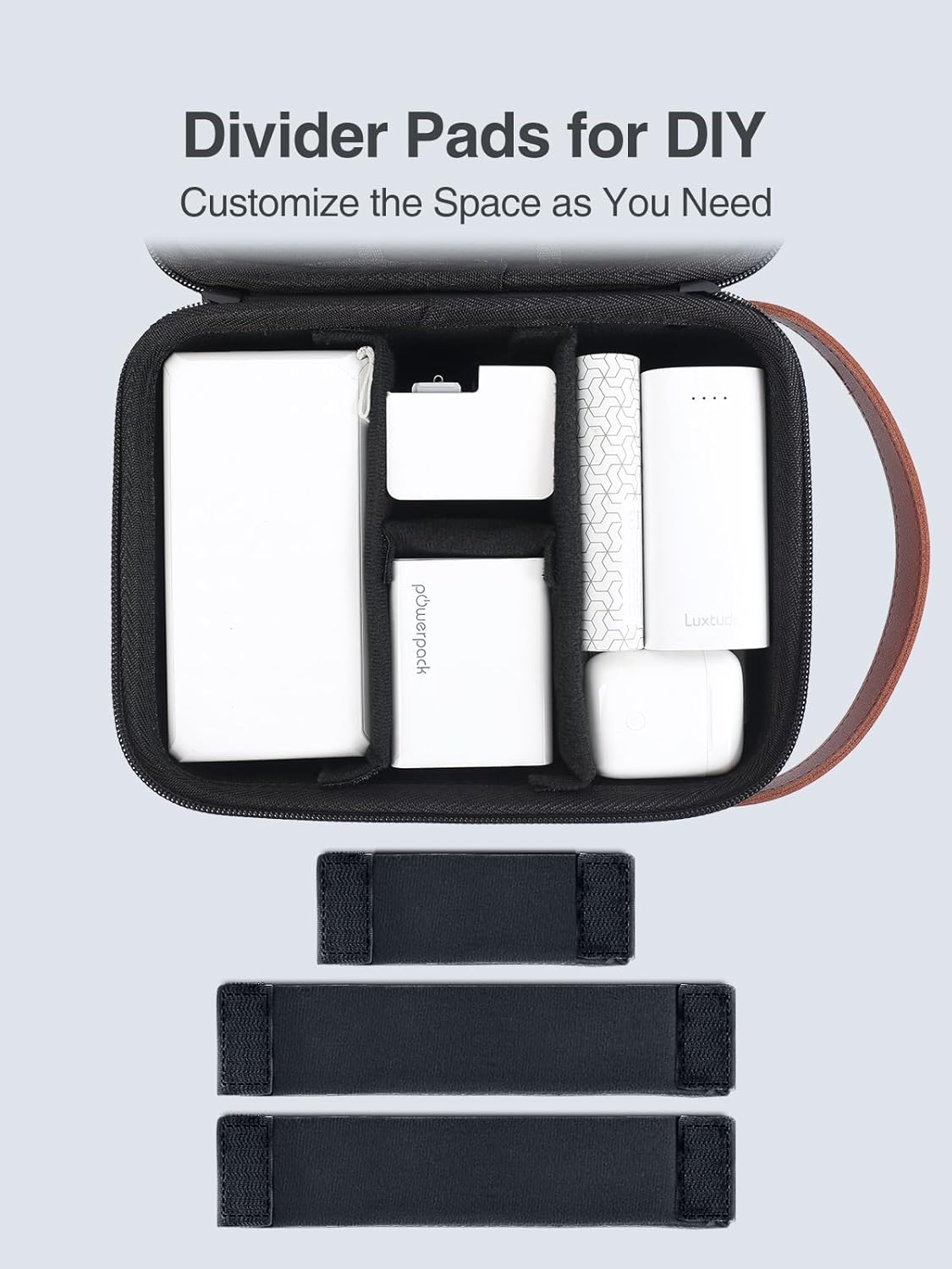 Luxtude Electronics Organizer Travel Case for Chargers and Cords, Hard Case for Electronics, Portable Tech Bag, Travel