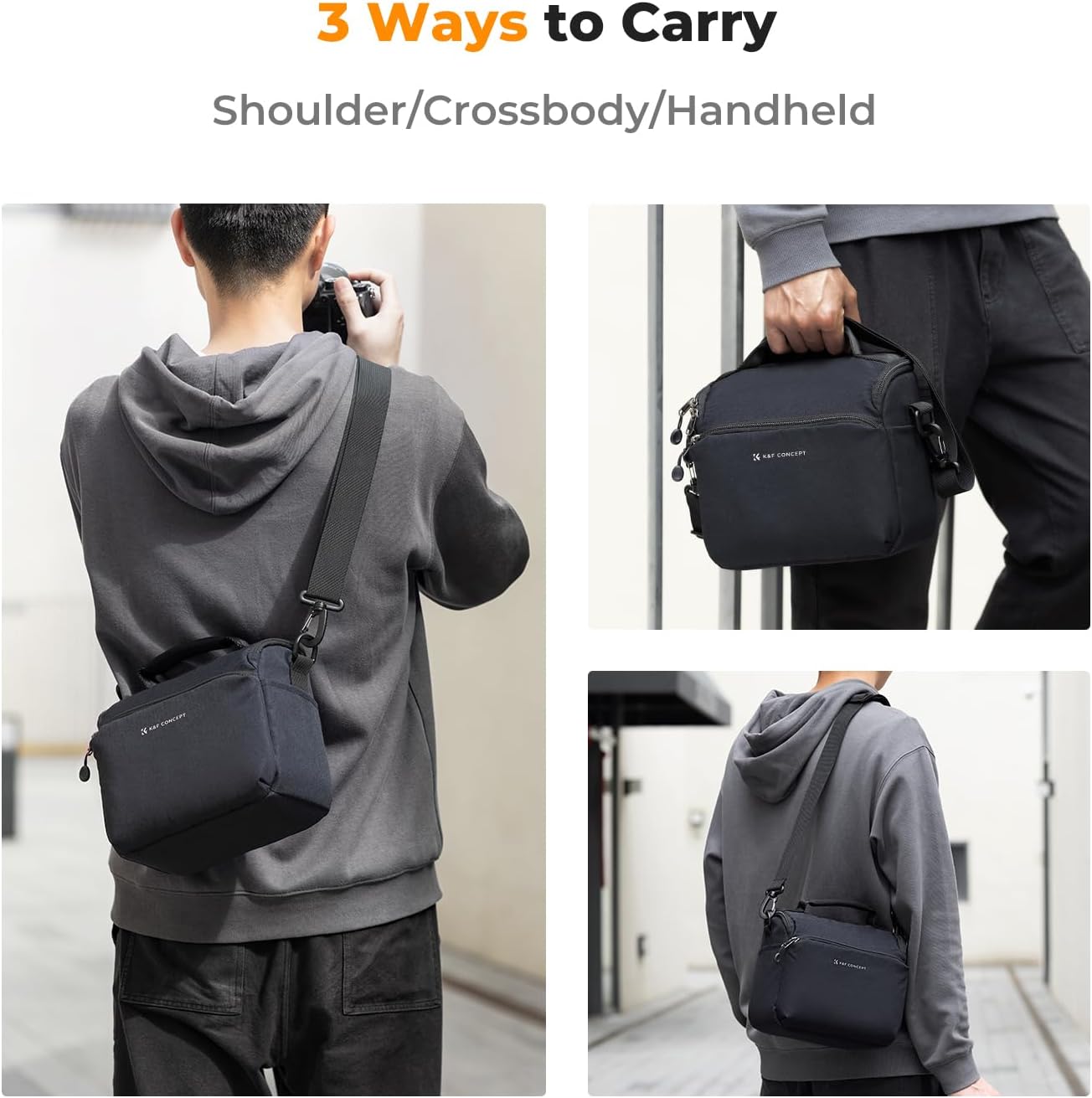 K&F CONCEPT Camera Sling Bag Small Crossbody Camera Case DSLR/SLR/Cute Compact Shoulder Photography Bags
