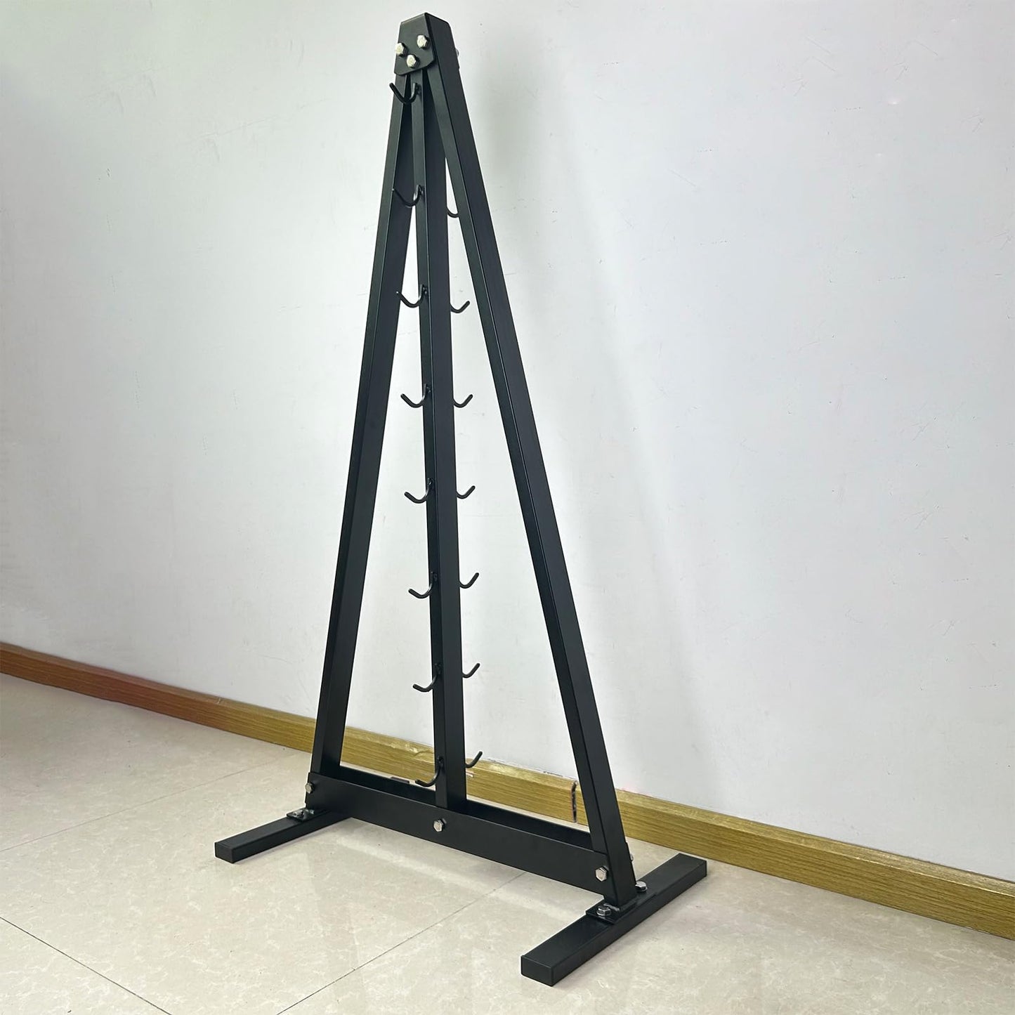 BLUSLM Gym Fitness LAT Pull Down Bar Storage Rack for Mag Grip - Heavy Duty A-Frame Stand for LAT Pulldown Attachments (BIG S-ZHIJIA)