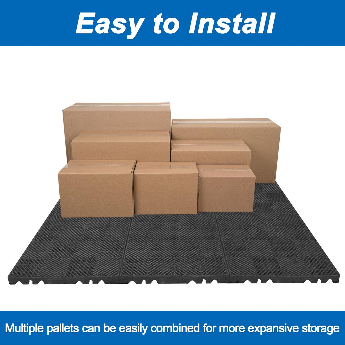 Plastic Pallets, Lightweight Moisture-Proof Waterproof Floor Pallet, Breathable Grid Ventilation Storage Pad, Applicable to Indoor and Outdoor, Garages, Kitchen, Basement (6 Pcs 11.8 * 23.6 * 1.18)