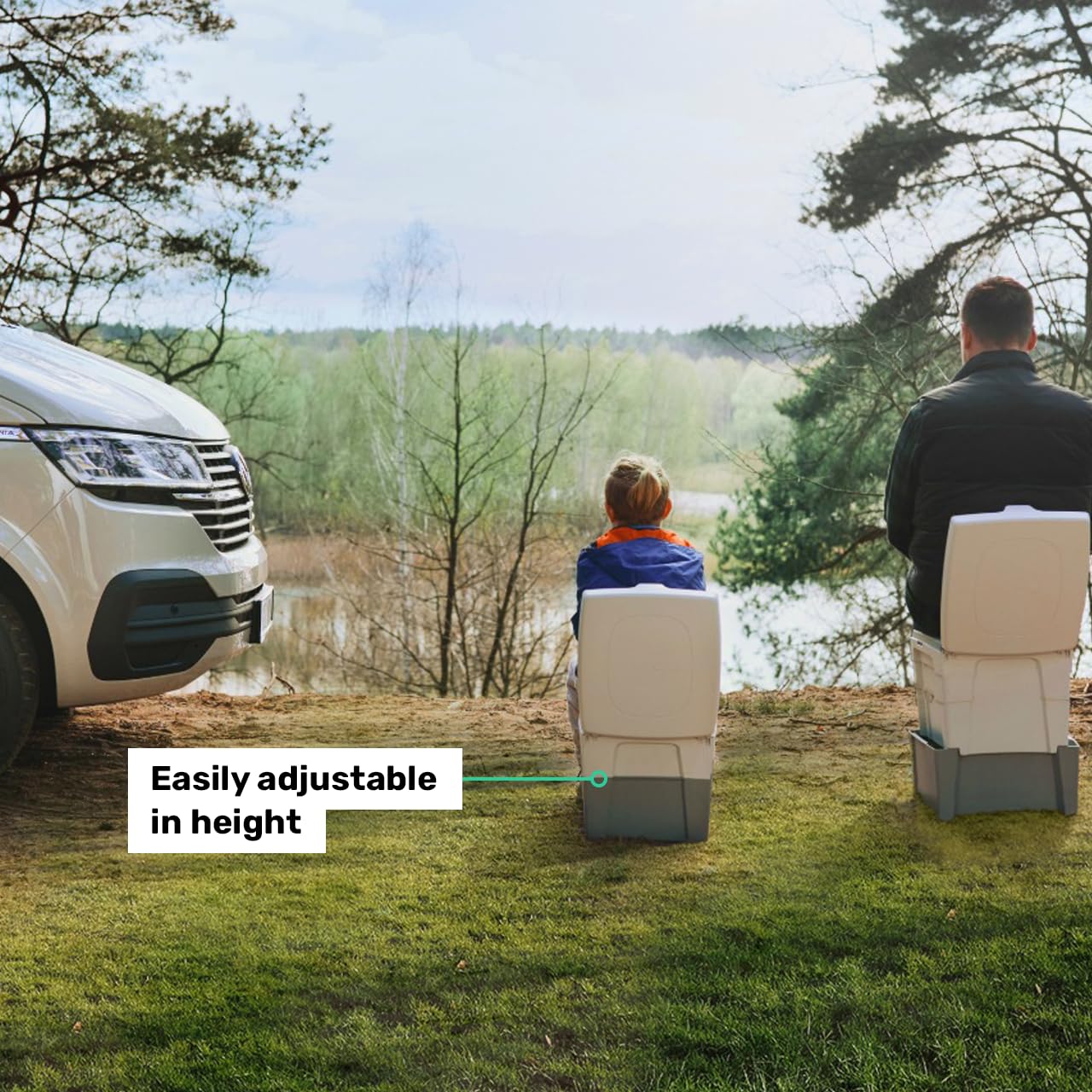 TROBOLO WandaGO Composting Toilet, Portable Outdoor Camping Toilet, Urine Diverting Dry Toilet With Height Adjustment