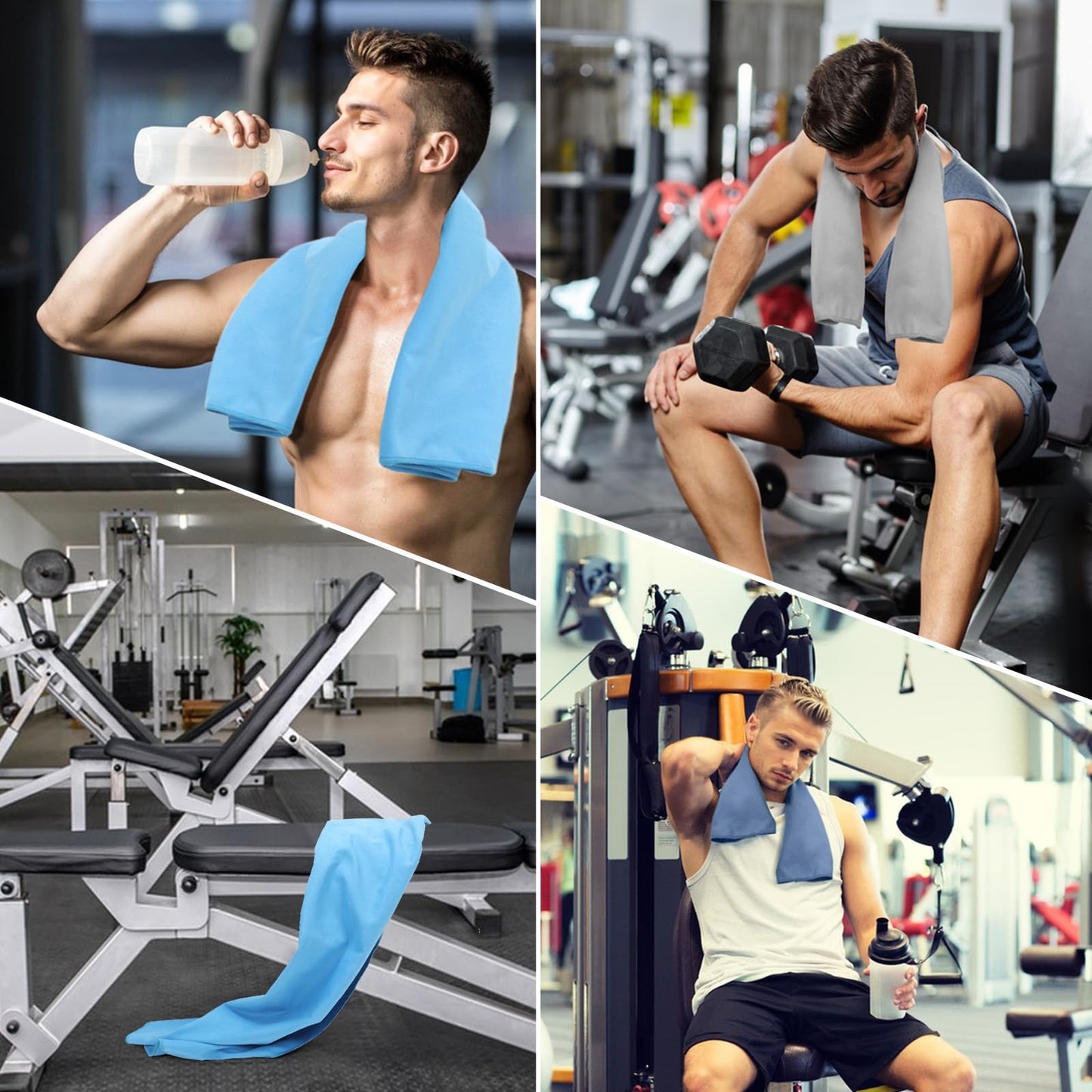 Yaozoon 3 Pack Gym Towel Men Women Quick Dry Microfiber Workout Gear for Body Sweat Sports Exercise Fitness Tennis Running Cycling Hiking Weight Lifting Yoga Towels(3 Pack)