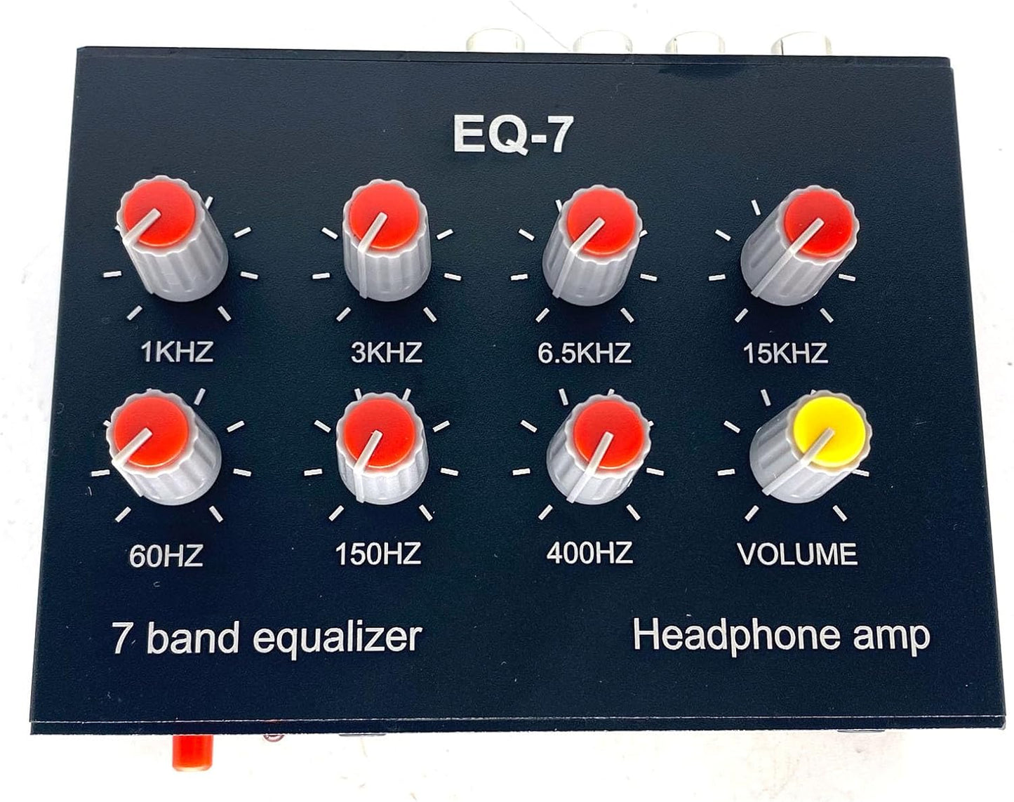 Cywhrvzsf EQ-7 Headset 7-Band 2 +12V Audio Signal Amplifier EQ Equalizer Channel Digital Sound Equalizer Power Adapter