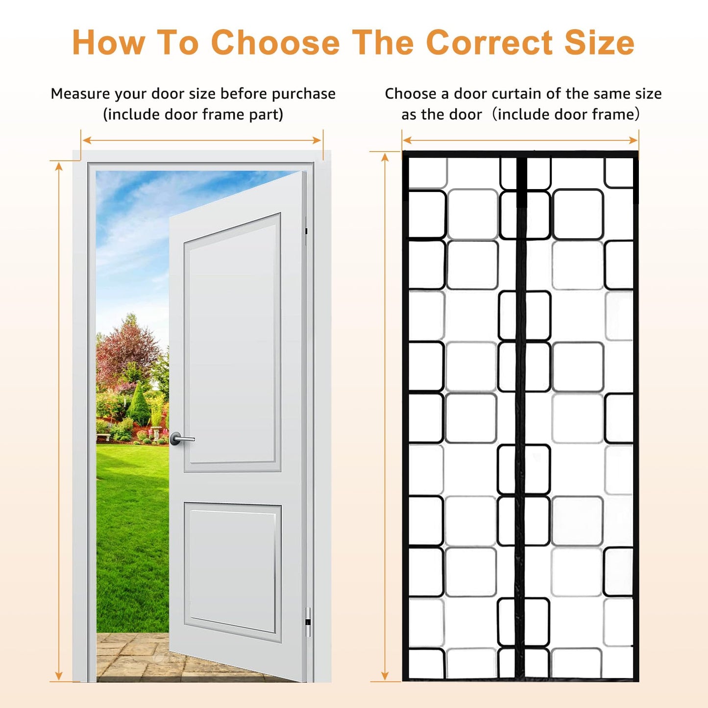 Insulated Door Curtain Magnetic Thermal - 36x82 inch Insulated Door Cover for Winter Doorways Keep Cold/Heat Out Stop Wind Self-Closing for Air Conditioner Room, Kitchen, Bedroom, Back Door, Living