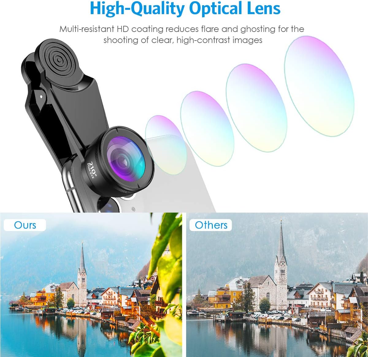 Criacr 210 120 25X 2X 6 7 1 Phone Camera Lens, Fisheye Wide Angle Macro Telephoto Star Lens CPL Kaleidoscope in Phone