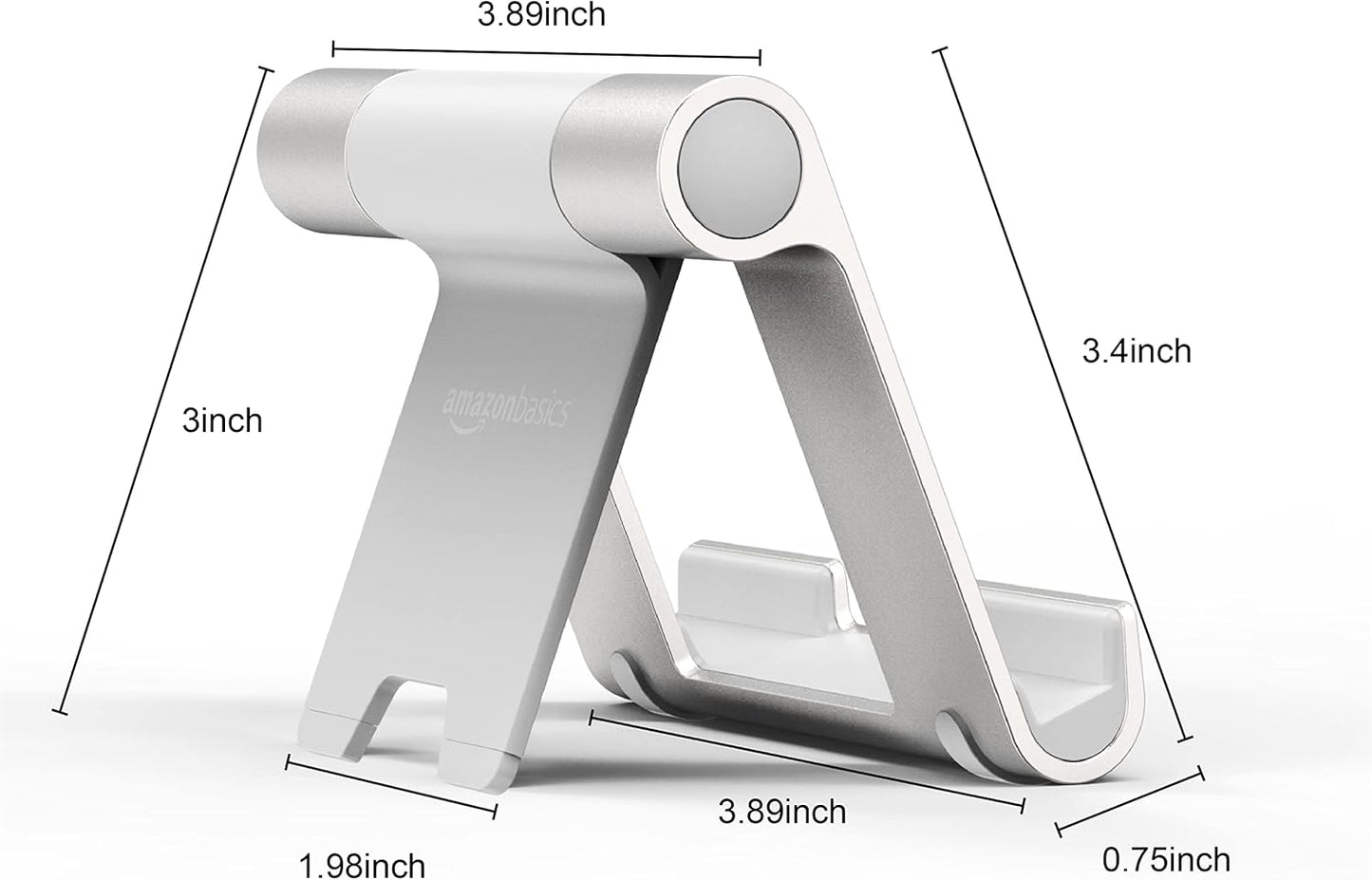 Amazon Basics Multi-Angle Portable Foldable Stand for Tablets, E-readers and Phones, Non-Slip Desktop Holder for iPads