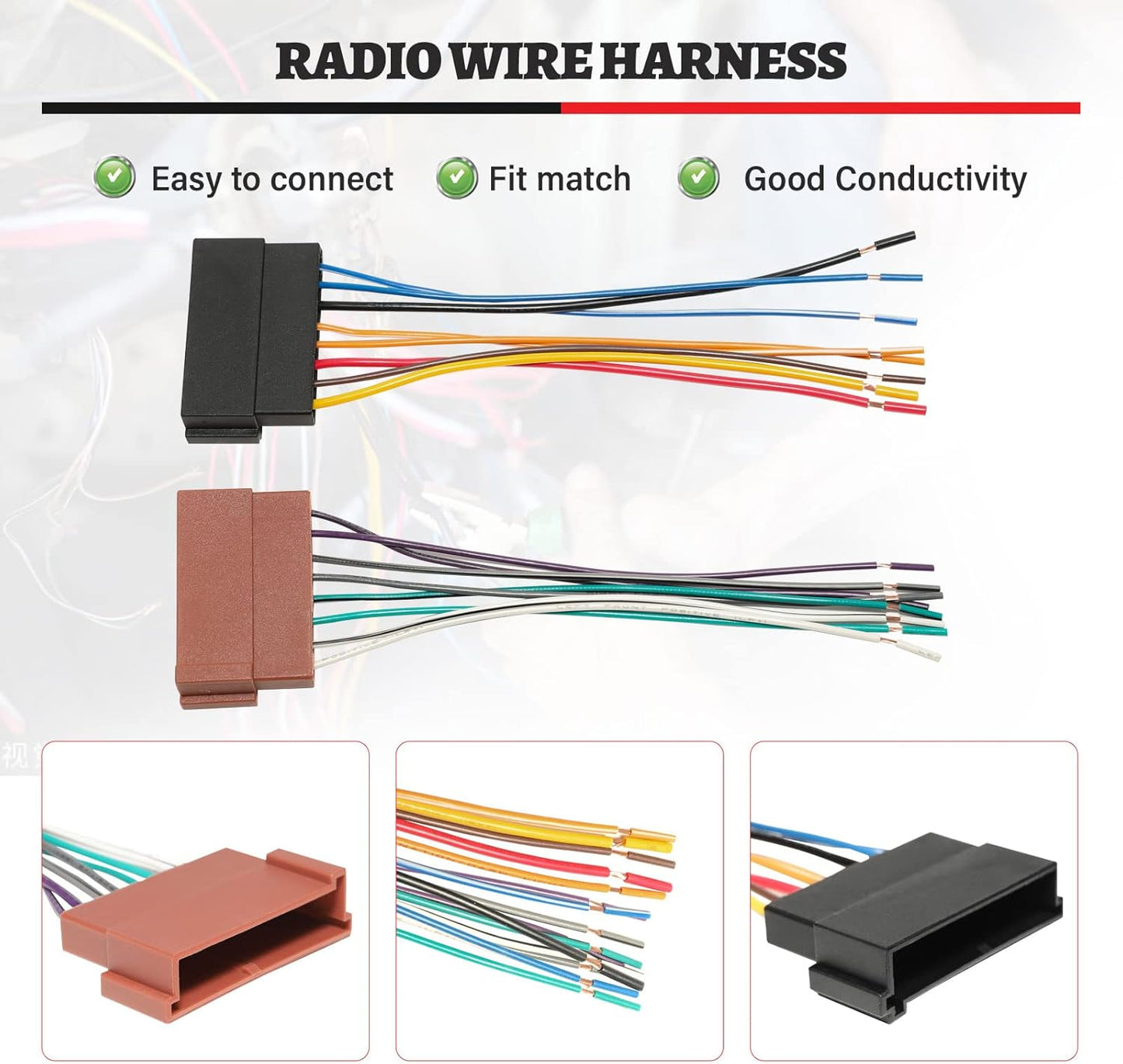 F150 1986-1998, 1995-2001 1986-1997 1986-1994 RED WOLF Radio Wiring Harness Connector Adapter Compatible with Ford