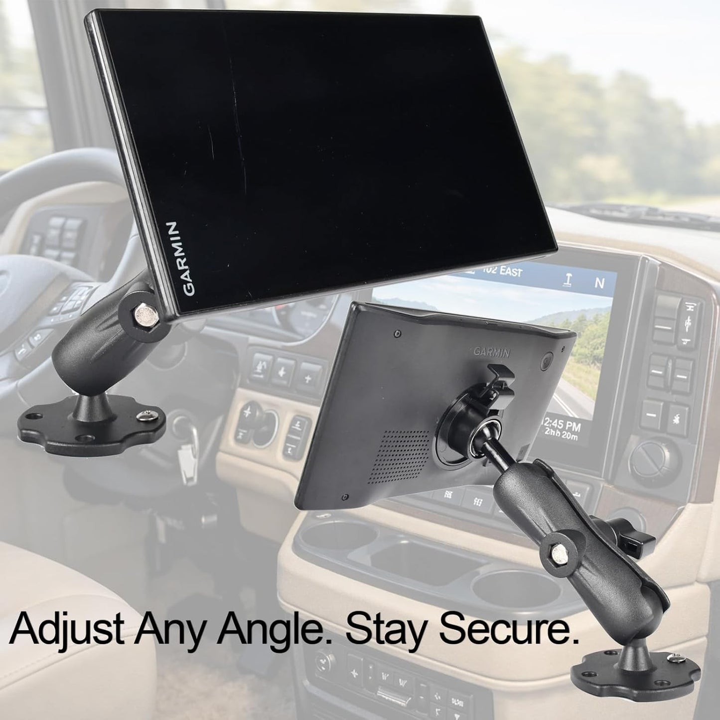 VAUBORTTI [17mm 25mm 1" Aluminum GPS Mount with to Dual Ball Adapter], Fits Garmin GPS & Phone Holder, Replacement