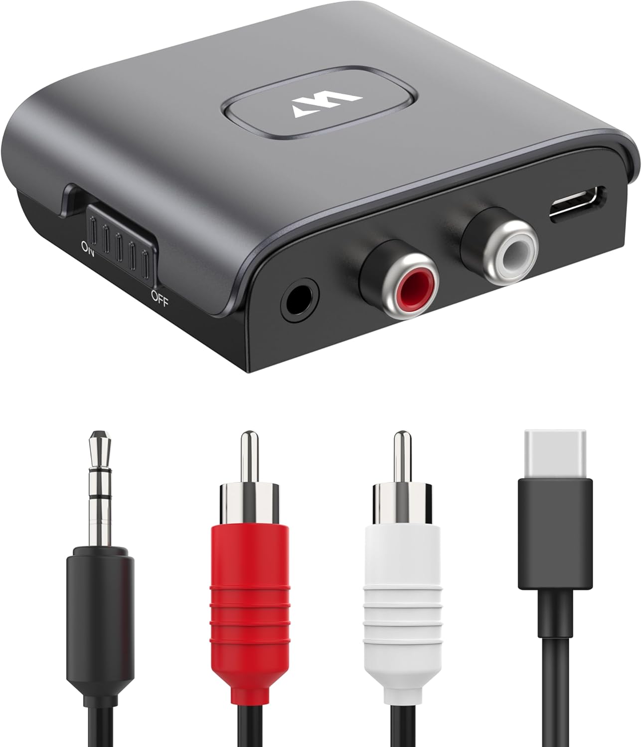 Warrky 3.5mm Bluetooth Audio Receiver for Home Stereo RCA and Audio Jack, Bluetooth Audio Adapter for Speakers, Work