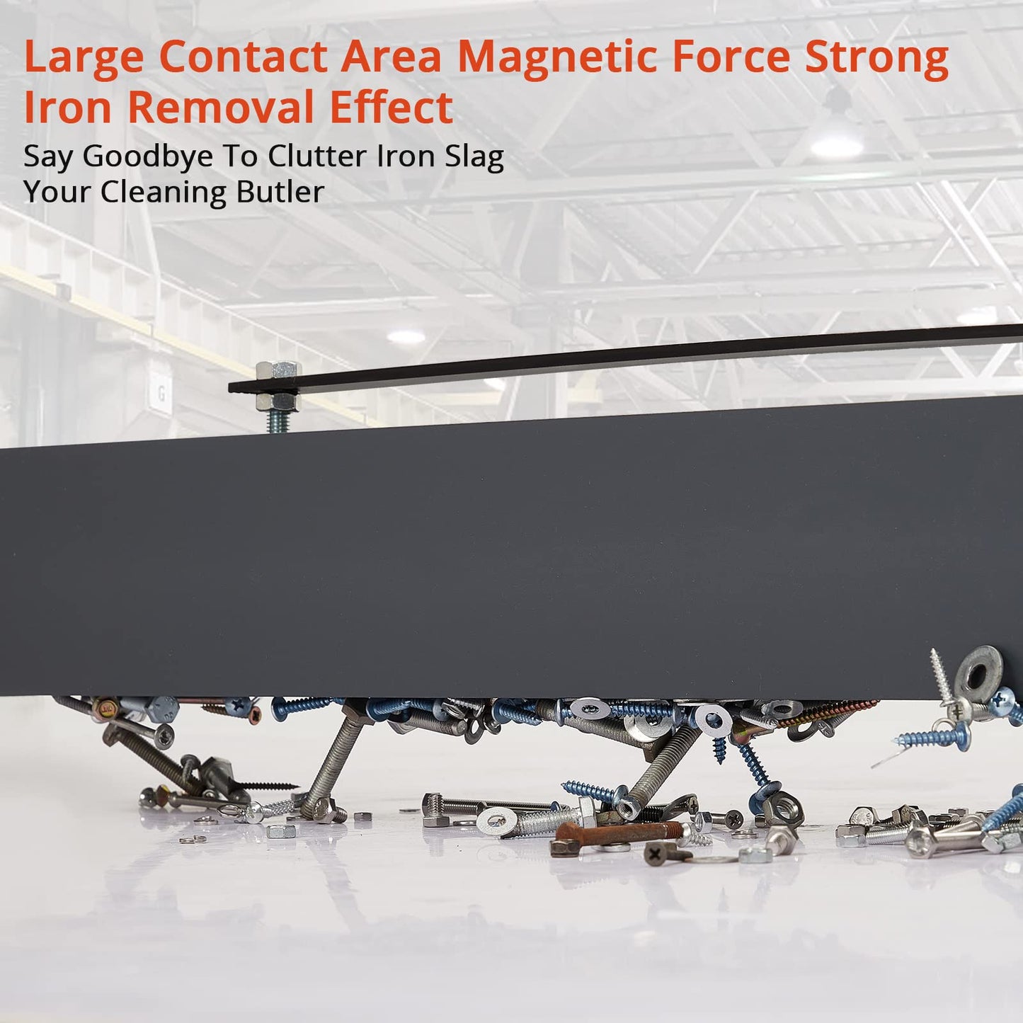 Garvee Magnetic Sweeper 48'' Hanging Magnet Sweeper 120 LBS Magnetic Forklift Sweeper Industrial Magnets for Picking Up Nails, Bolts, Iron Chips Steel Material Magnet Accessories (48 Inch)