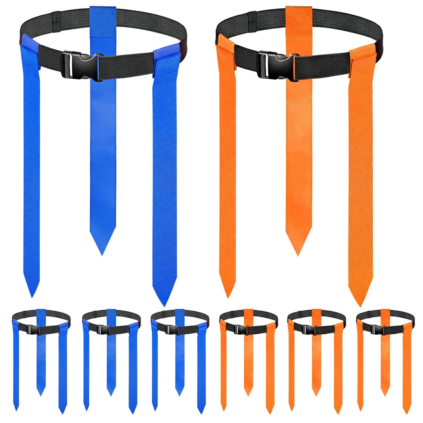 Adjustable Flag Football Belts for adult and youth, 6 Players with 18flags football flags for Family Competitions Backyard Beach Lawn Game, Outdoor Sport Training Equipment