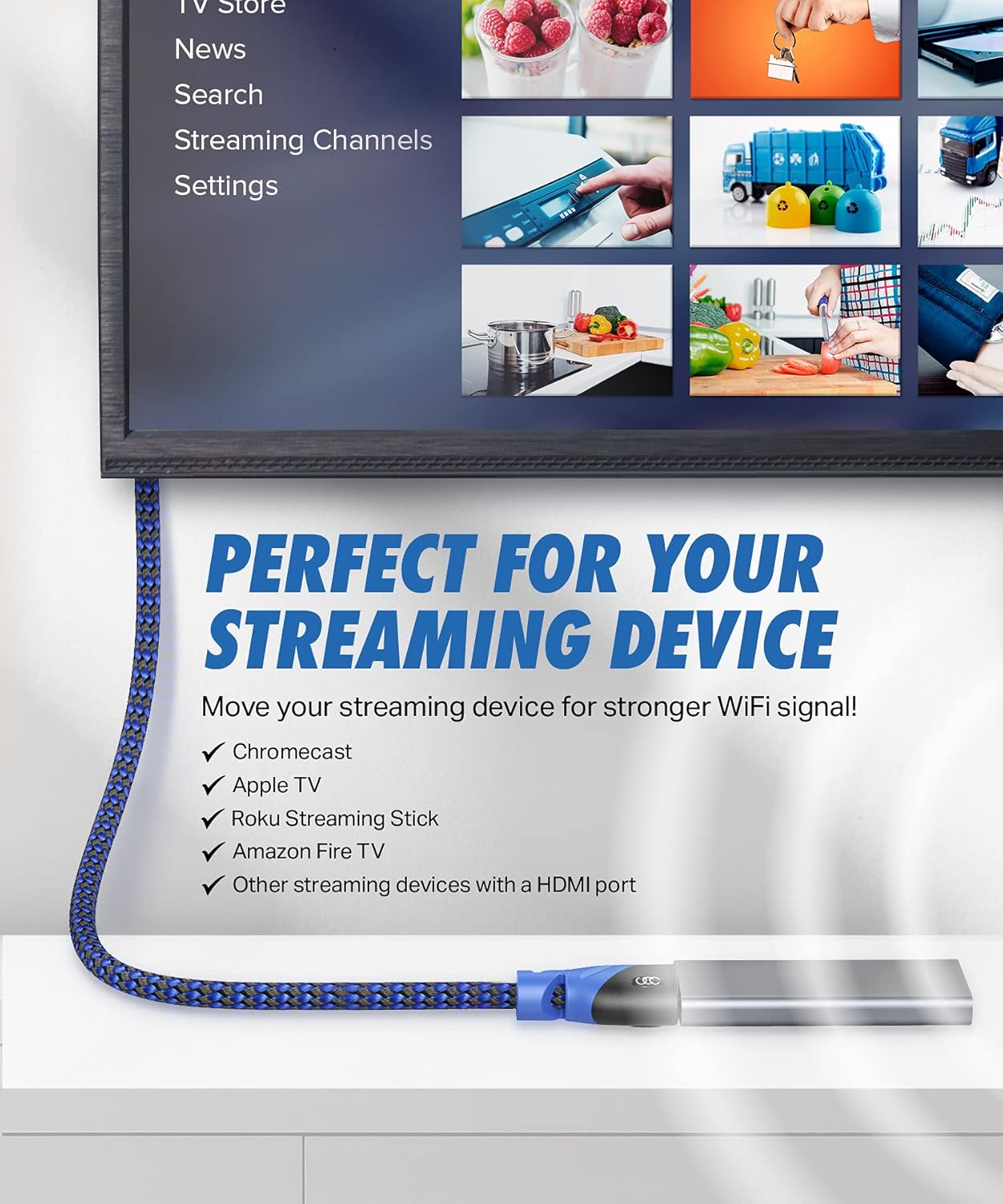 3ft, 6ft, 10ft, 15ft, 20ft, 25ft (15 2) Ultra Clarity Cables HDMI Extension Cables, ft, Blue