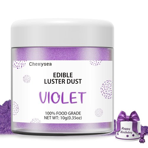 Cherrysea Violet Edible Luster Dust - Food Grade Cake Dusting Powder for Baking | 10 Grams