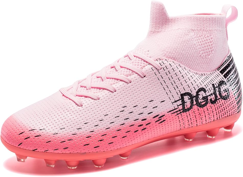 Youth Soccer Cleats Mens Training Football Cleats Lightweight Womens High-top Soccer Shoes AG, Tacos de Futbol para Hombre
